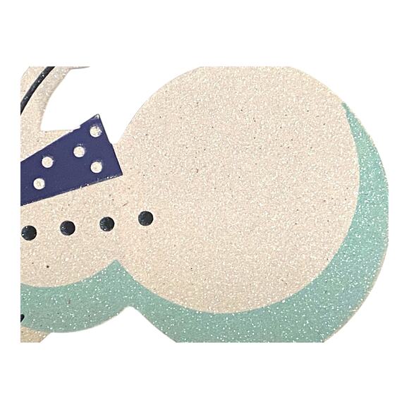 Glitter Snowman Christmas Decor | Winter Holiday Snowman Sign | Farmhouse Accent - Picture 3 of 6